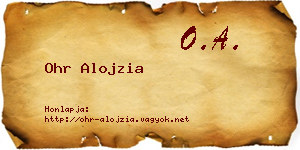 Ohr Alojzia névjegykártya